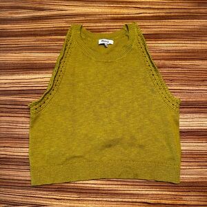 Madewell green crotchet tank size large